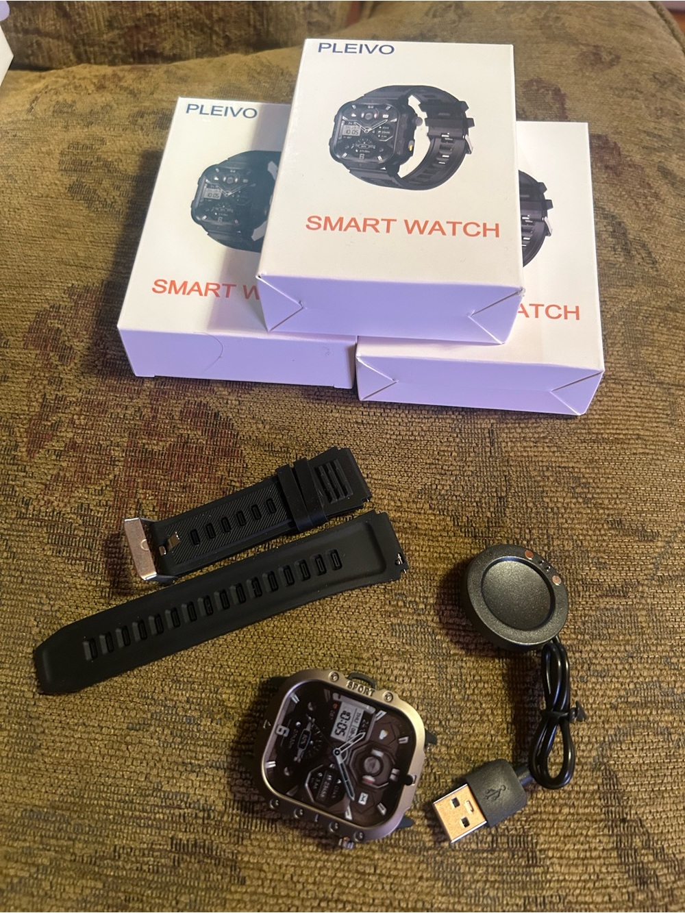 3 lot PLEIVO Smart Watch NEW black Sports Mode, Sleep Monitor,Wireless Calls